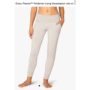 Beyond Yoga Cozy Fleece Foldover Sweatpants - Pink